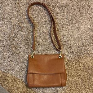 Joy Susan Brown Liana Crossbody Bag with Gold Accents